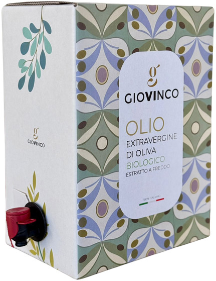 Giovinco extra virgin olive oil organic cold extracted - 5 liters Bag in Box